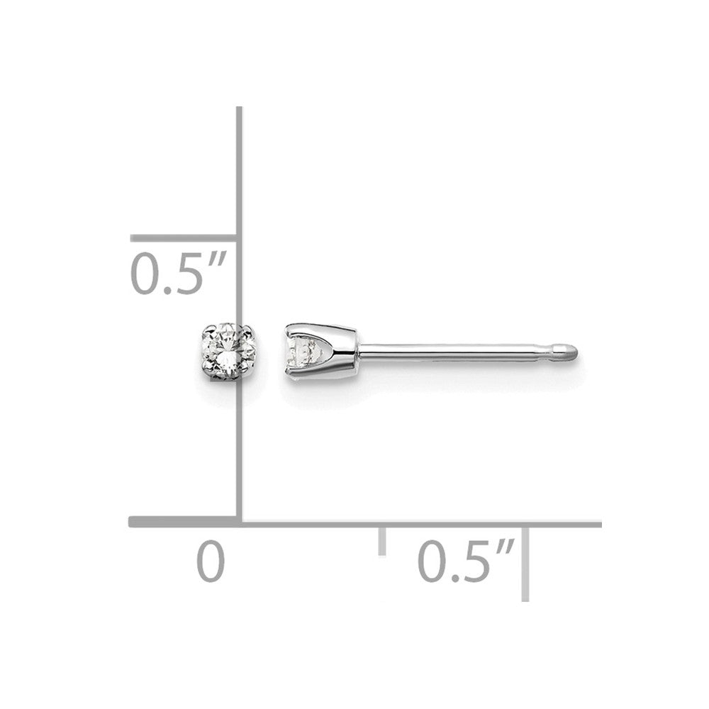 14kw .10ct I2 K-L Diamond Stud Push-on Post Earrings - WBC