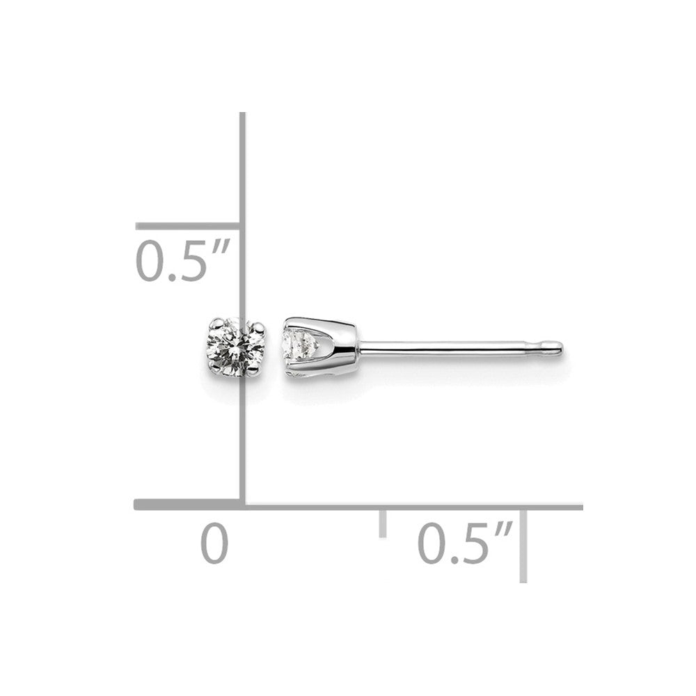 14kw .15ct I2 K-L Diamond Stud Push-on Post Earrings - WBC