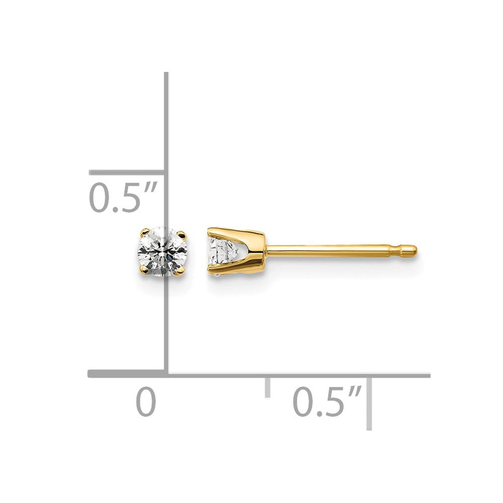 14ky .20ct. I2 K-L Diamond Stud Push-on Post Earrings - WBC