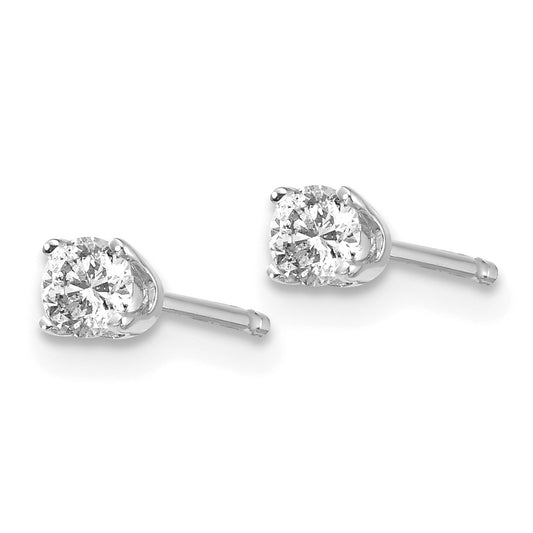 14kw .20ct I2 K-L Diamond Stud Push-on Post Earrings - WBC