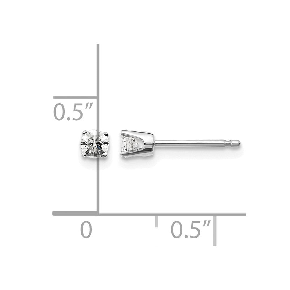 14kw .20ct I2 K-L Diamond Stud Push-on Post Earrings - WBC