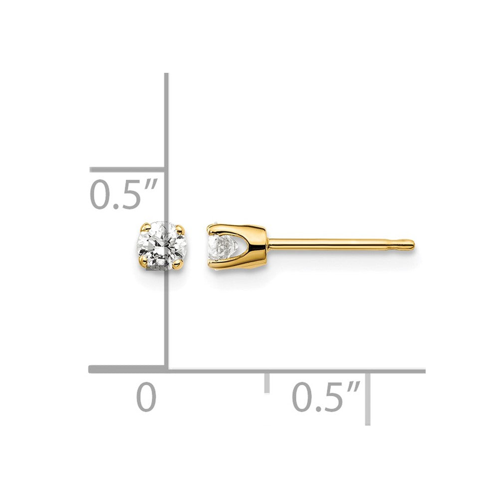 14ky .25ct. I2 K-L Diamond Stud Push-on Post Earrings - WBC
