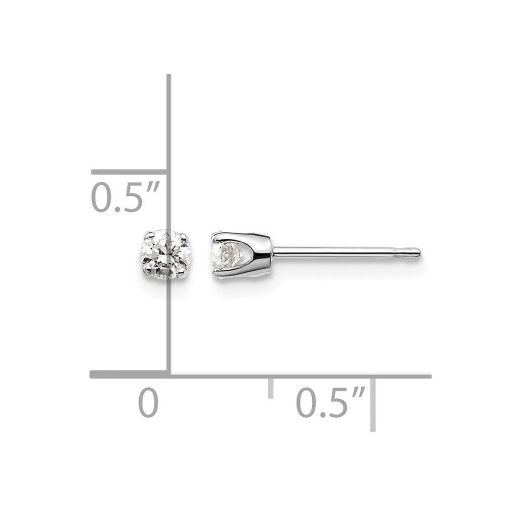14kw .25ct I2 K-L Diamond Stud Push-on Post Earrings - WBC