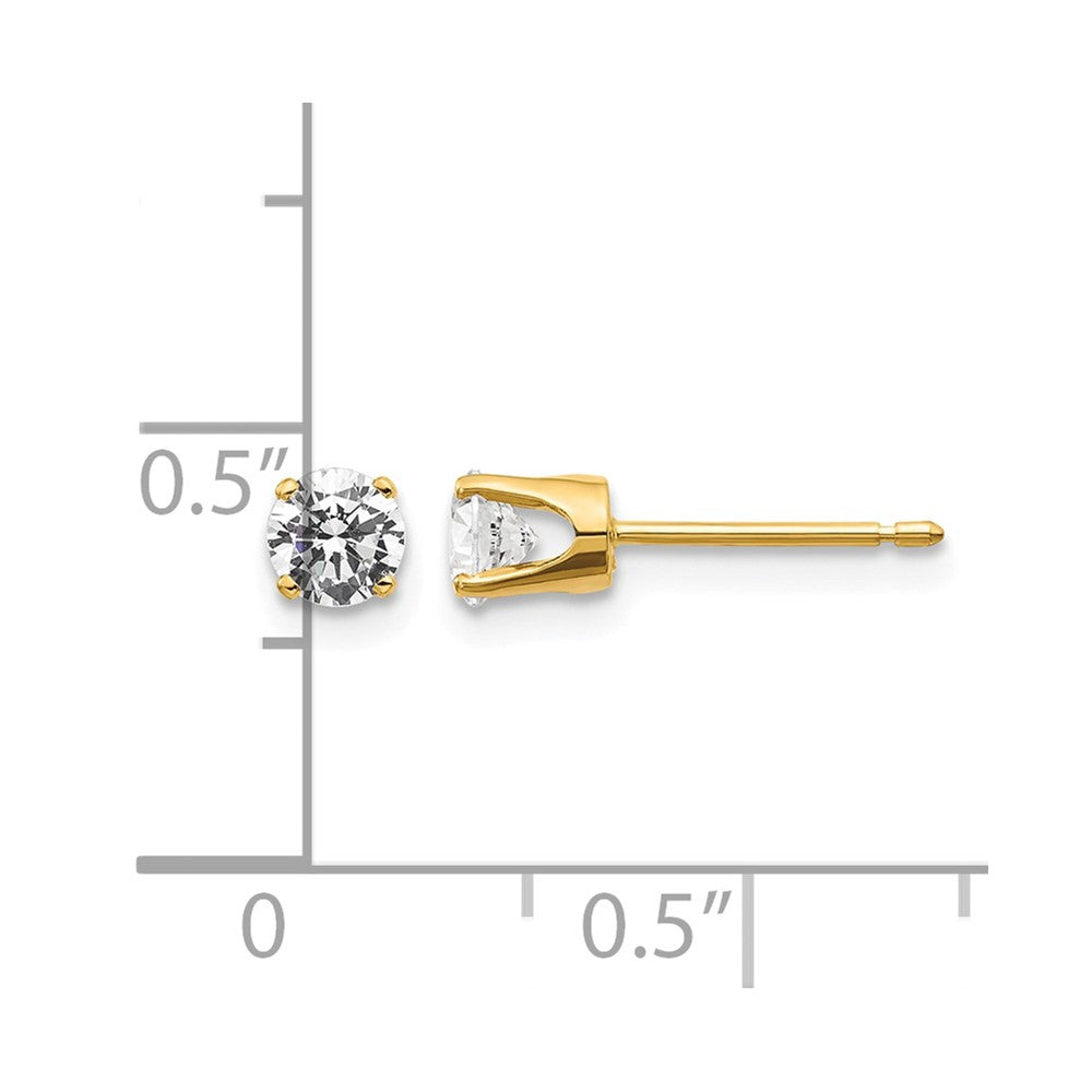 14ky .50ct. I2 K-L Diamond Stud Push-on Post Earrings - WBC