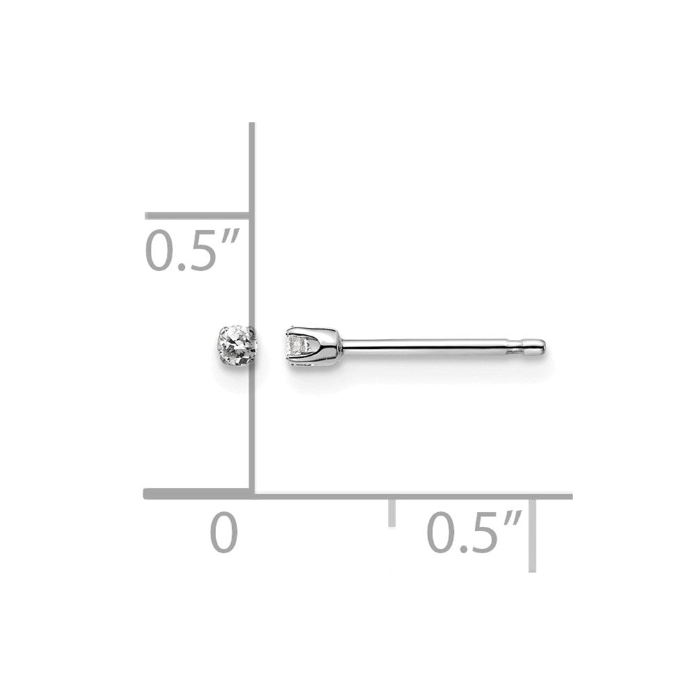 14kw .05ct I2 K-L Diamond Stud Push-on Post Earrings - WBC
