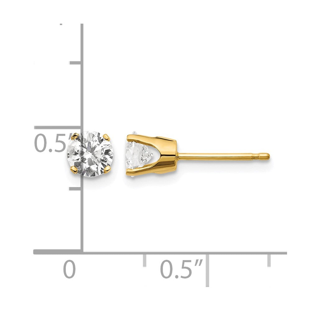14ky .85ct. I2 K-L Diamond Stud Push-on Post Earrings - WBC