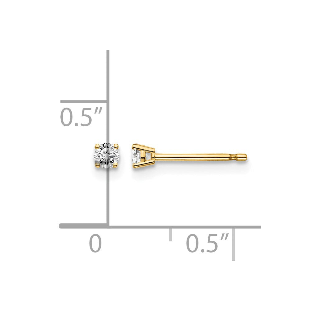 14y 10ct I1 J-K Diamond Stud Push-on Post Earrings - WBC