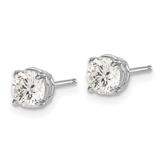 14kw 1.00ct I1 J-K Diamond Stud Push-on Post Earrings - WBC