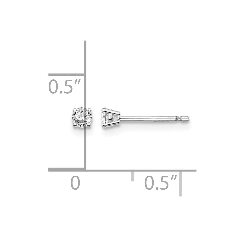 14kw .15ct I1 J-K Diamond Stud Push-on Post Earrings - WBC