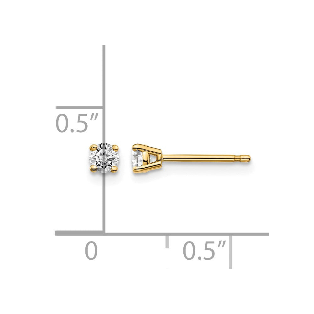14y 20ct I1 J-K Diamond Stud Push-on Post Earrings - WBC