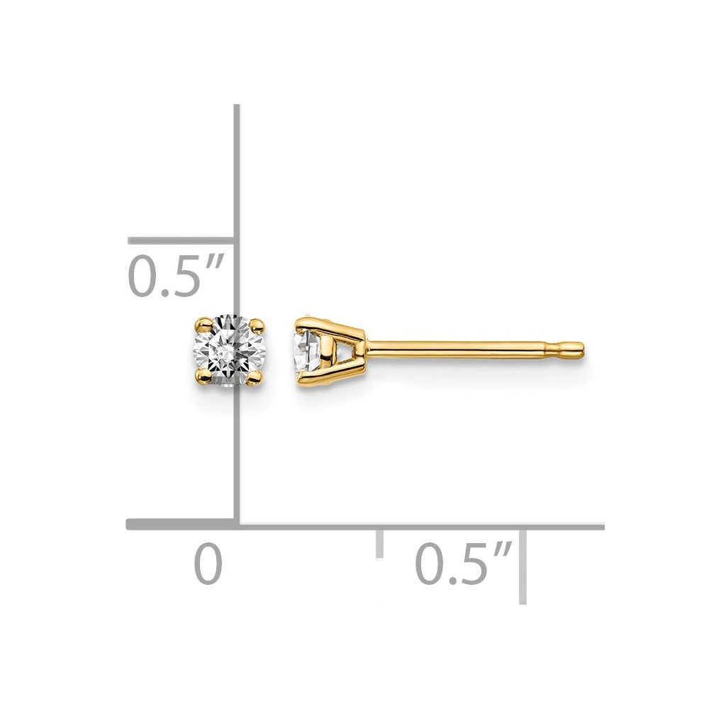 14y 25ct I1 J-K Diamond Stud Push-on Post Earrings - WBC