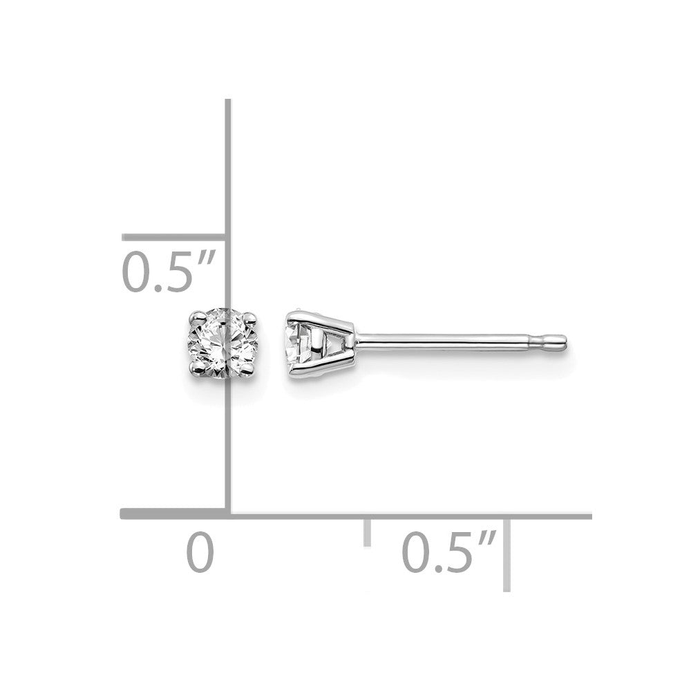 14kw .25ct I1 J-K Diamond Stud Push-on Post Earrings - WBC