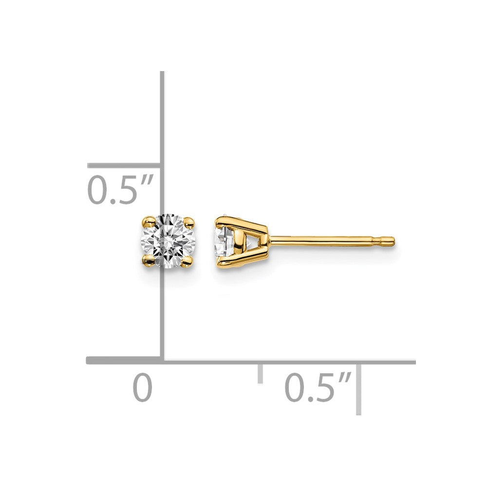 14y 30ct I1 J-K Diamond Stud Push-on Post Earrings - WBC