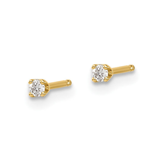 14y .05ct. I1 J-K Diamond Stud Push-on Post Earrings - WBC