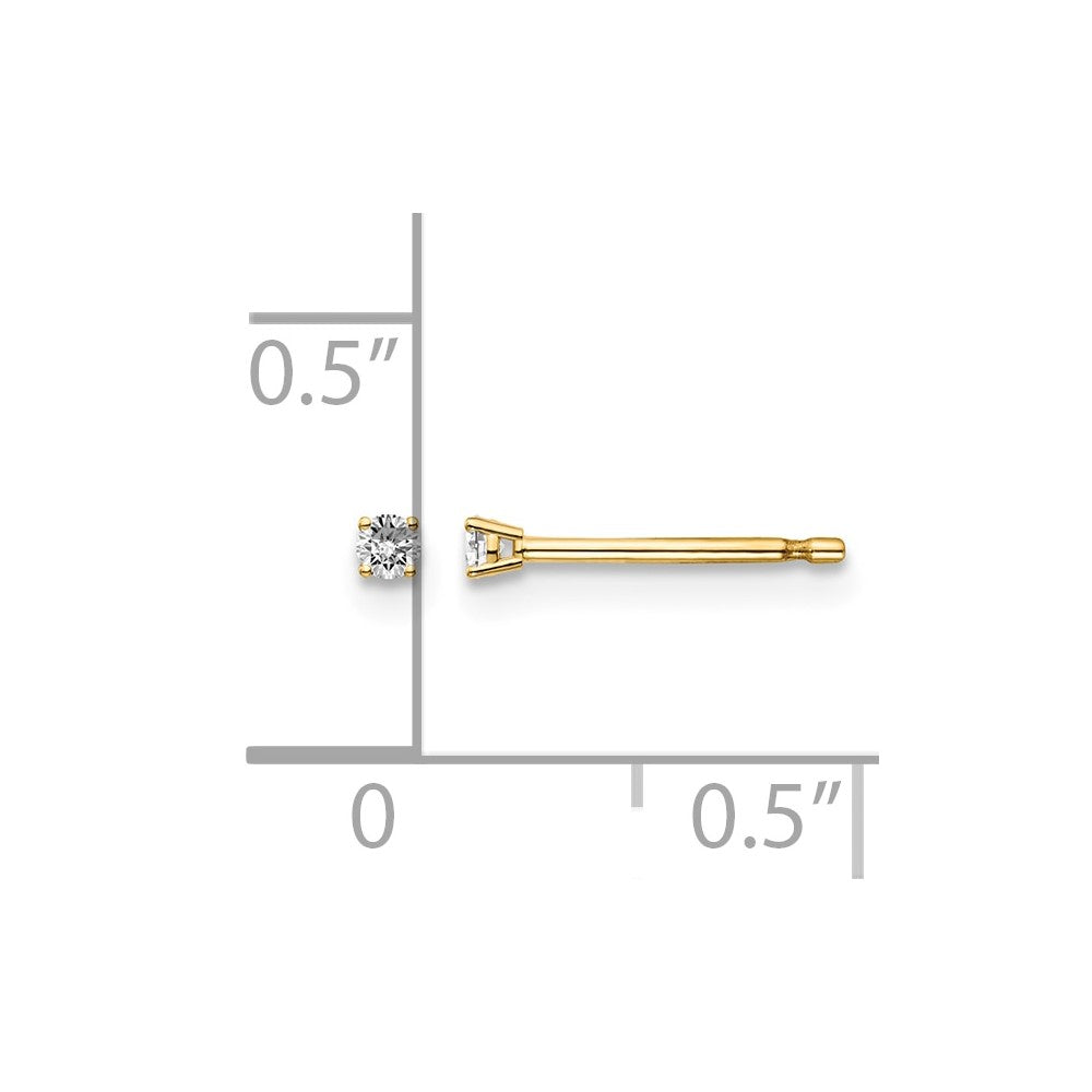 14y 05ct I1 J-K Diamond Stud Push-on Post Earrings - WBC
