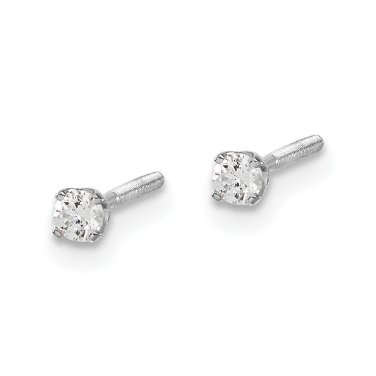 14kw .10ct VS2/SI1 G-I Diamond Stud Thread on/off Post Earrings - WBC
