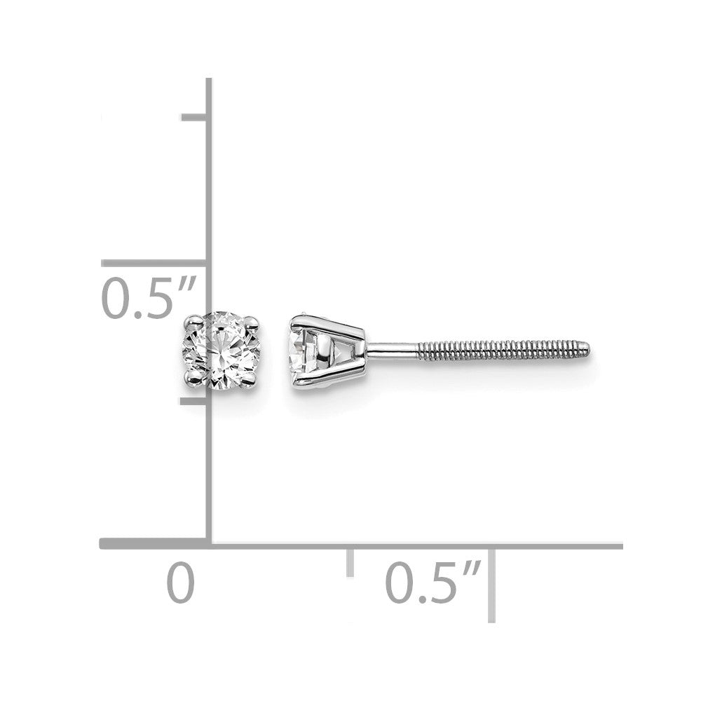 14kw .30ct SI3 G-I Diamond Stud Thread on/off Post Earrings - WBC