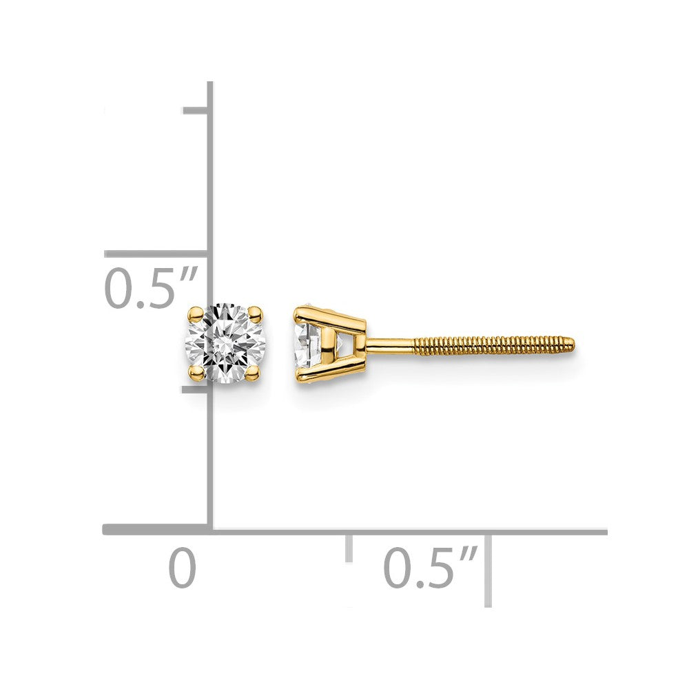 14ky .40ct. VS2/SI1 G-I Diamond Stud Thread on/off Post Earrings - WBC