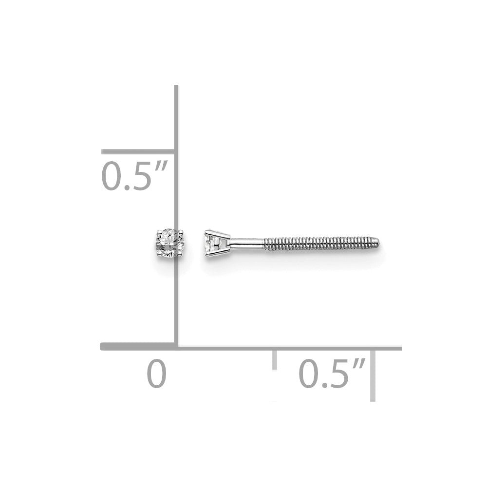 14kw .05ct VS2/SI1 G-I Diamond Stud Thread on/off Post Earrings - WBC
