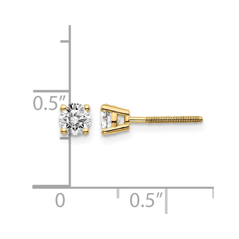 60ct SI3 G-I Diamond Stud Thread on/off Post Earrings - WBC