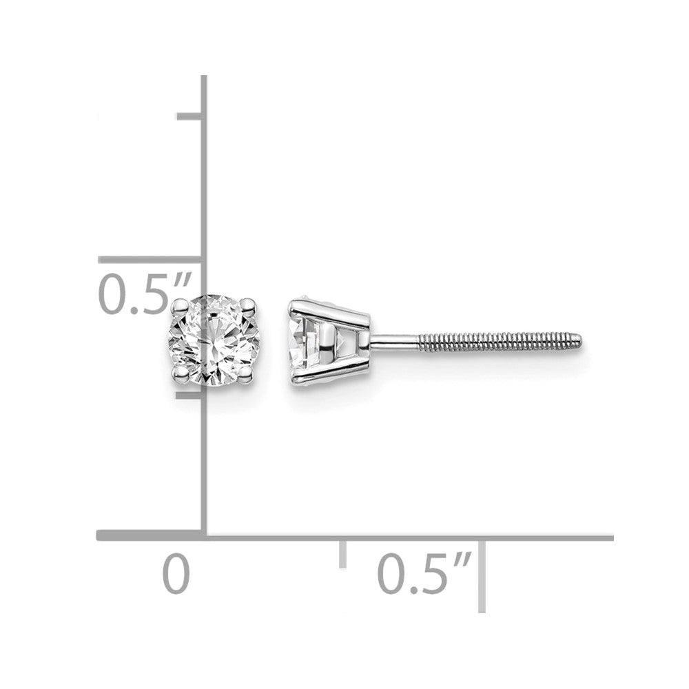 14kw .60ct SI3 G-I Diamond Stud Thread on/off Post Earrings - WBC