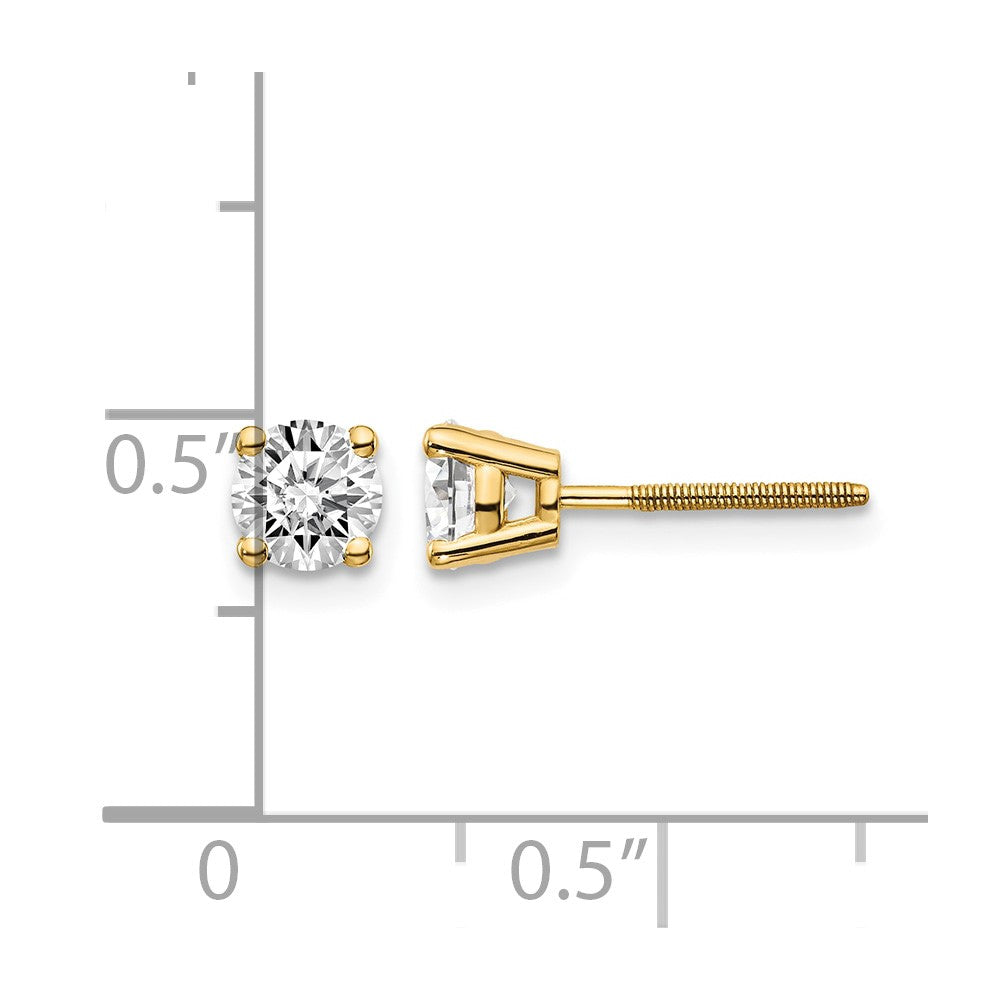14ky .75ct. SI3 G-I Diamond Stud Thread on/off Post Earrings - WBC