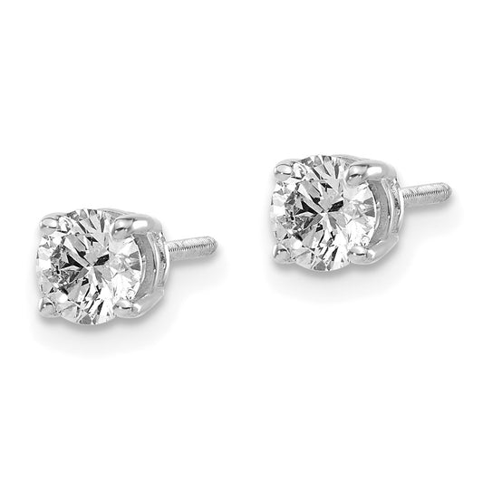 14kw .75ct SI3 G-I Diamond Stud Thread on/off Post Earrings - WBC