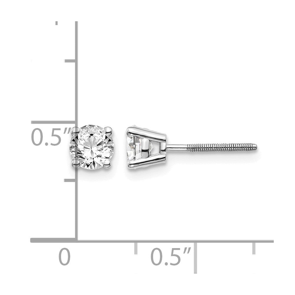 14kw .75ct SI3 G-I Diamond Stud Thread on/off Post Earrings - WBC