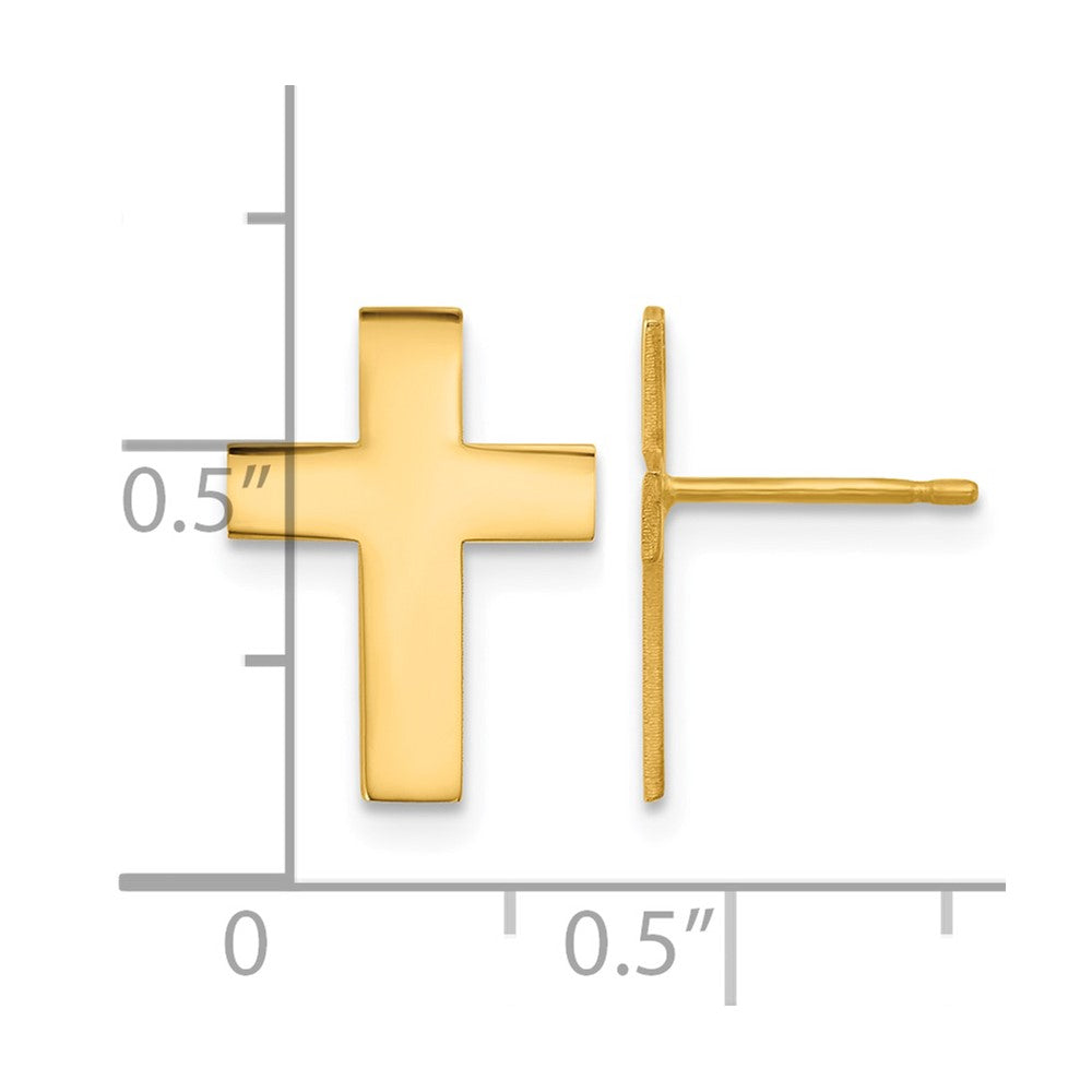 Polished Cross Post Earrings - WBC
