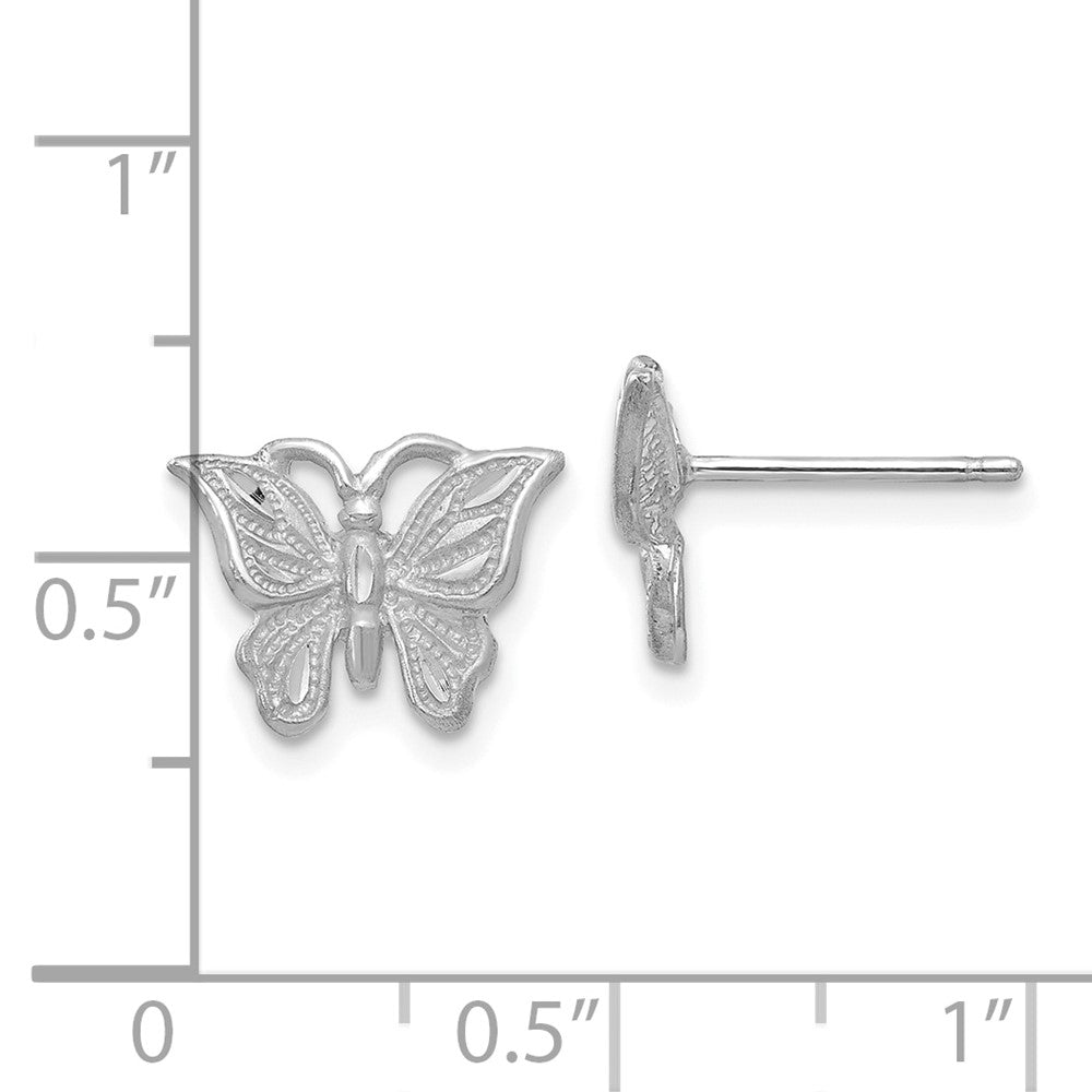 Diamond-cut Butterfly Post Earrings - WBC