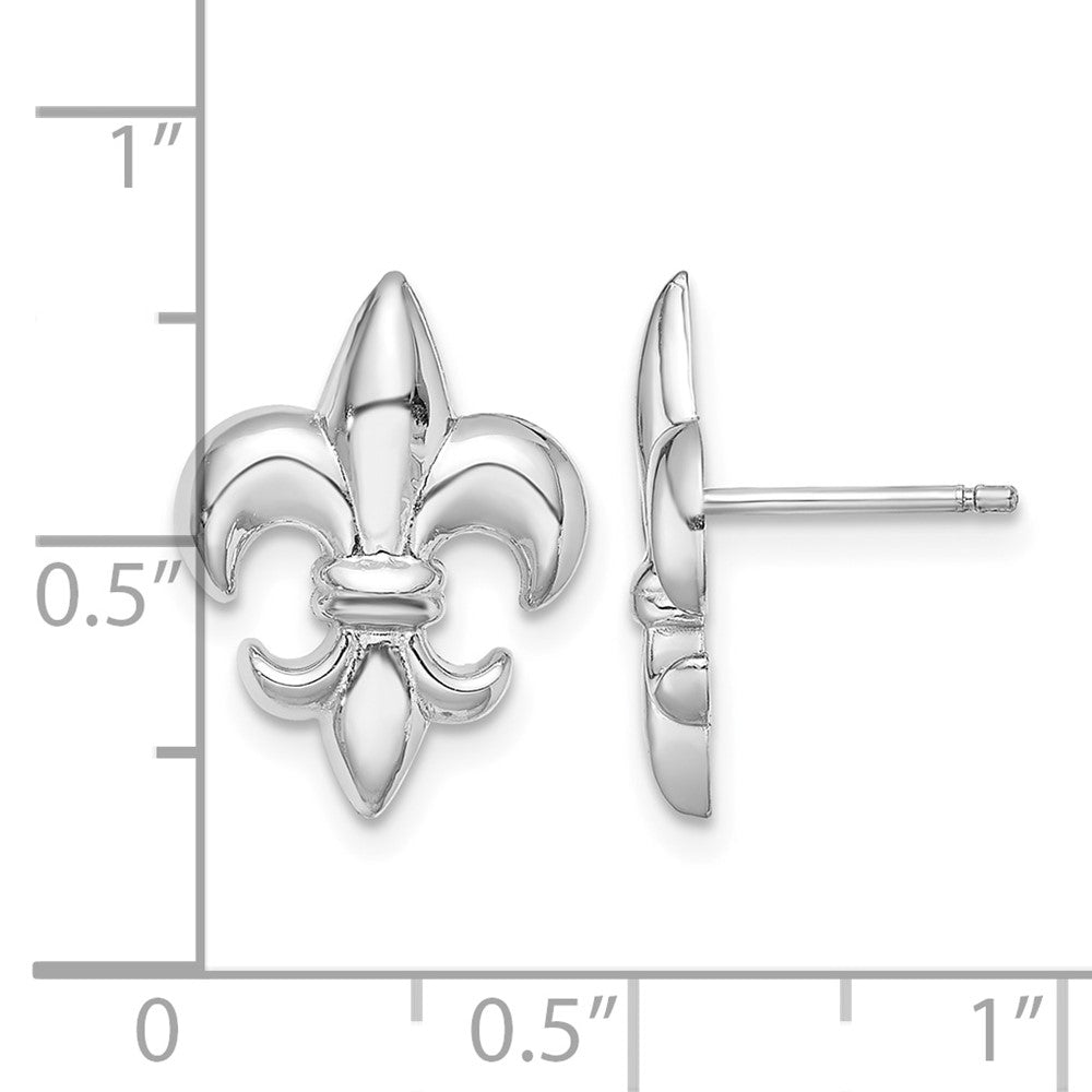 Polished Fleur-De-Lis Post Earrings - WBC