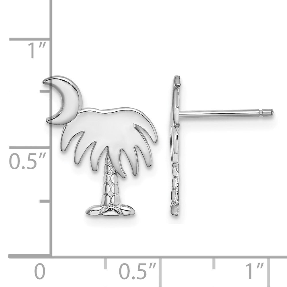 Charleston Palm Tree with Moon Post Earrings - WBC
