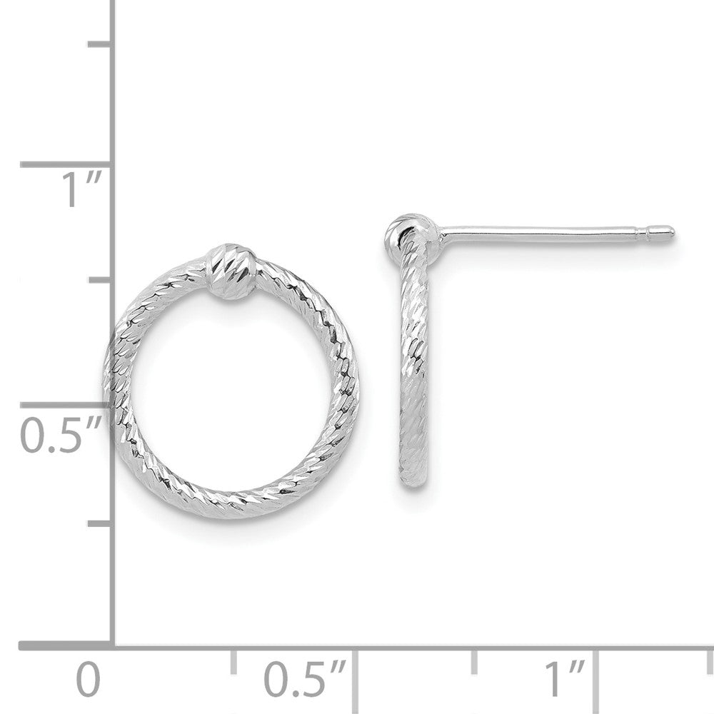 Polished & D/C Twisted Circle Post Earrings - WBC