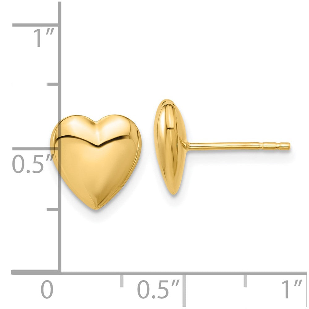 Polished Puffed Heart Post Earrings - WBC