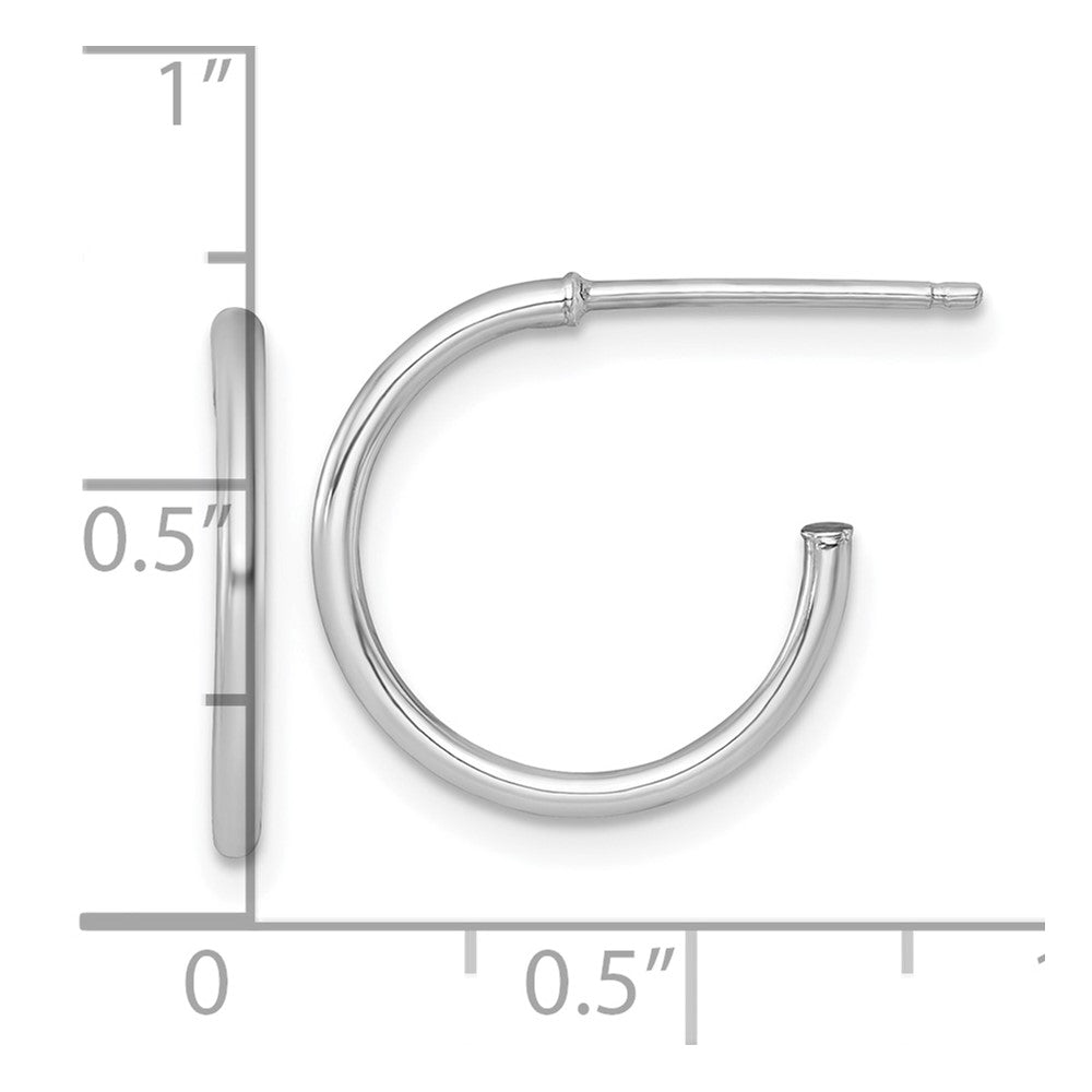 Polished 1.5 x Solid C-Hoop Post Earrings - WBC