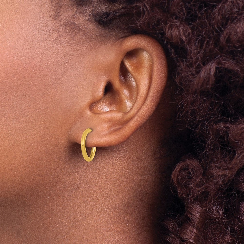 Polished 2.0 x Tube C-Hoop Post Earrings - WBC