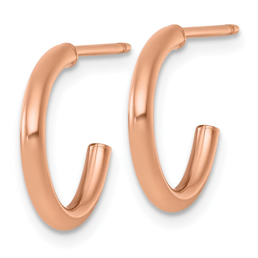Polished 2.0 x Tube C-Hoop Post Earrings - WBC