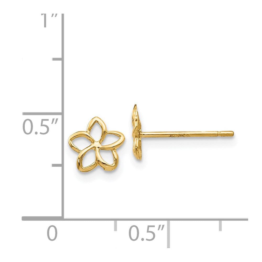 Cut-out Plumeria Post Earrings - WBC