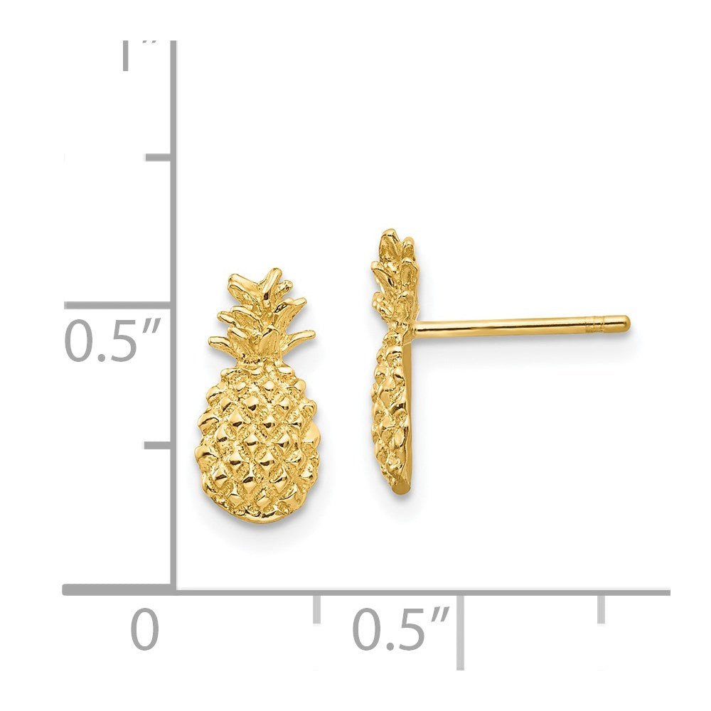 Polished and Textured Pineapple Post Earrings - WBC