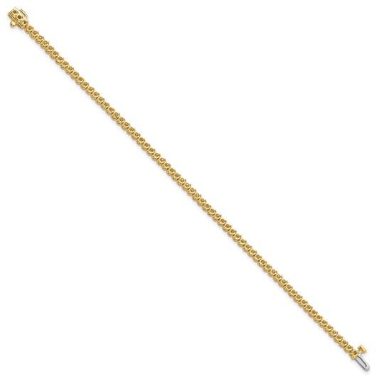 Holds 1.9 carat 68- Round Diamond 2-prong Tennis Bracelet Mounting - WBC