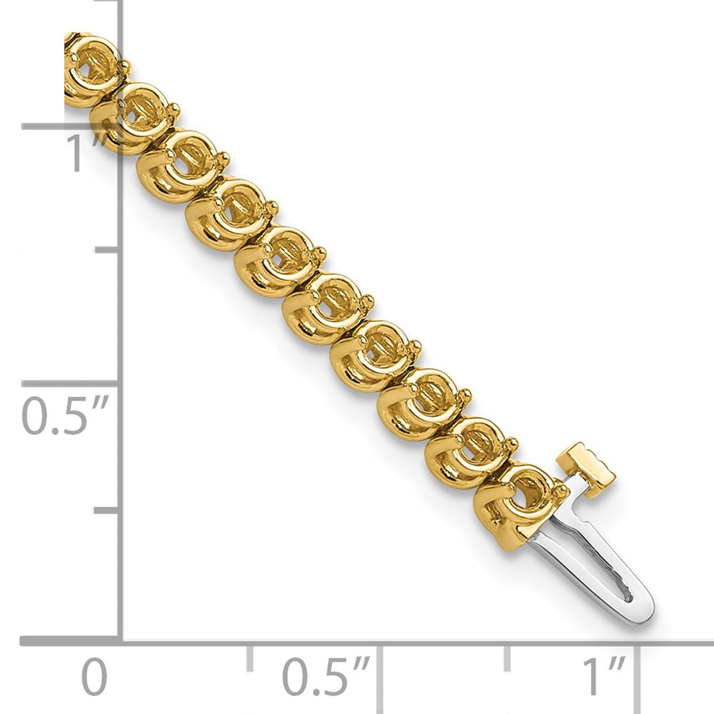 Holds 4.18 carat 53- Round Diamond 2-prong Tennis Bracelet Mounting - WBC