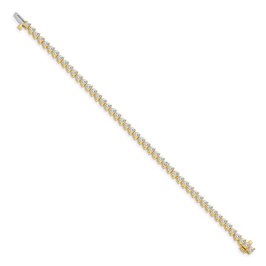 Holds 4.3 carat 47- Round Diamond 3-prong Tennis Bracelet Mounting - WBC