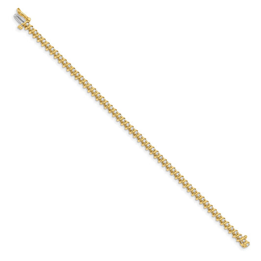 Complete 7/8 carat Round AA Diamond 2-prong S-link Tennis Bracelet - WBC