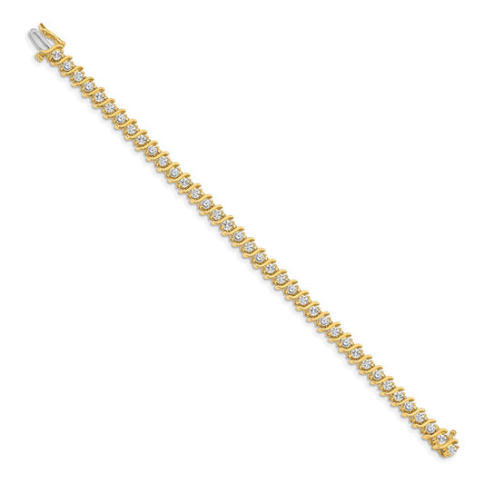 Holds 3.9 carat 38- Round Diamond 2-prong S-link Tennis Bracelet Mounting - WBC