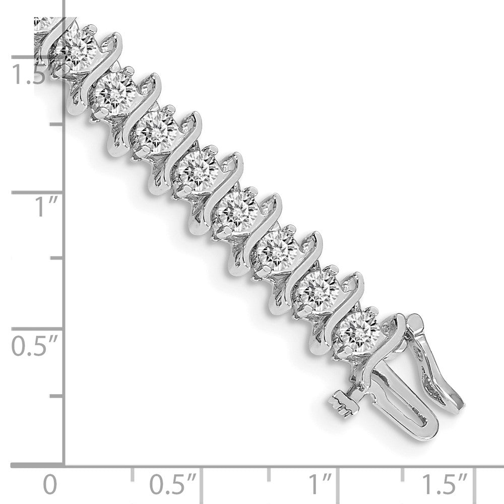 Holds 7.19 carat 33- Round Diamond 2-prong S-link Tennis Bracelet Mounting - WBC