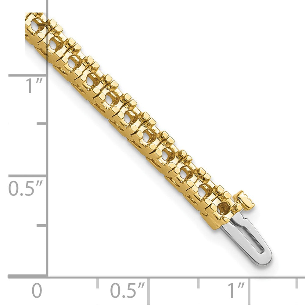 Holds 4.1 carat 52- Round Diamond 4-prong Tennis Bracelet Mounting - WBC