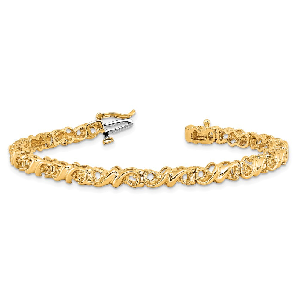 Holds 1.17 carat 30- Round Diamond Fancy Swirl Tennis Bracelet Mounting - WBC