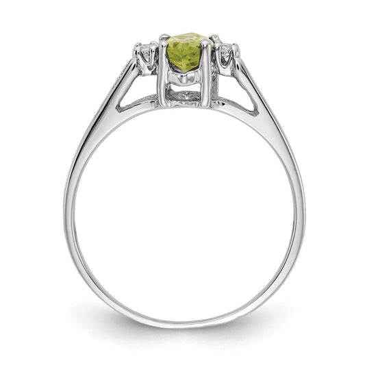 Marquise Peridot and 1/20 carat AA Diamond Ring - WBC