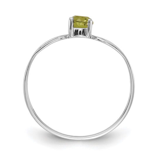 Round Peridot Split Shank Ring - WBC