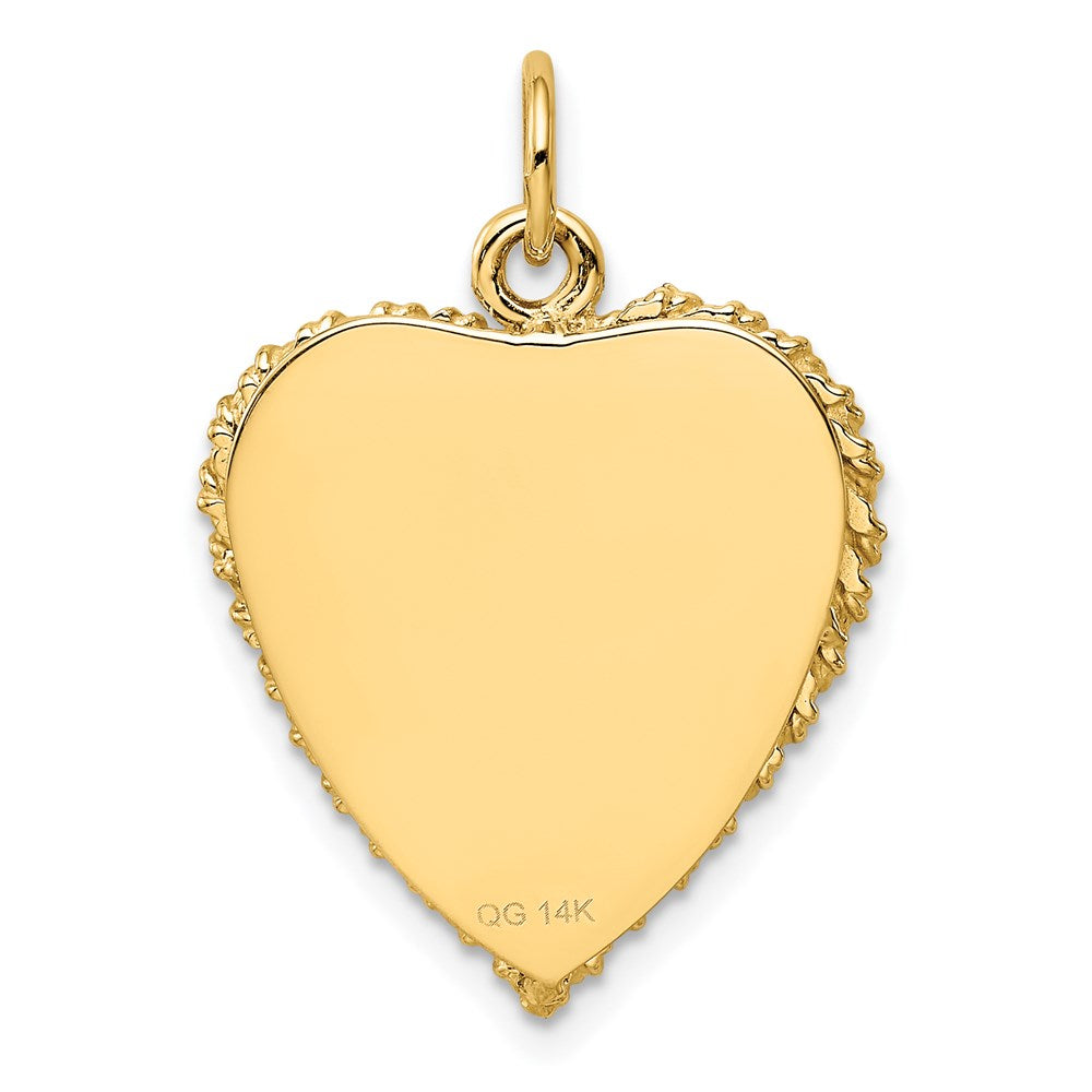 10th ANNIVERSARY Engravable Rope-Edge Heart Charm - WBC
